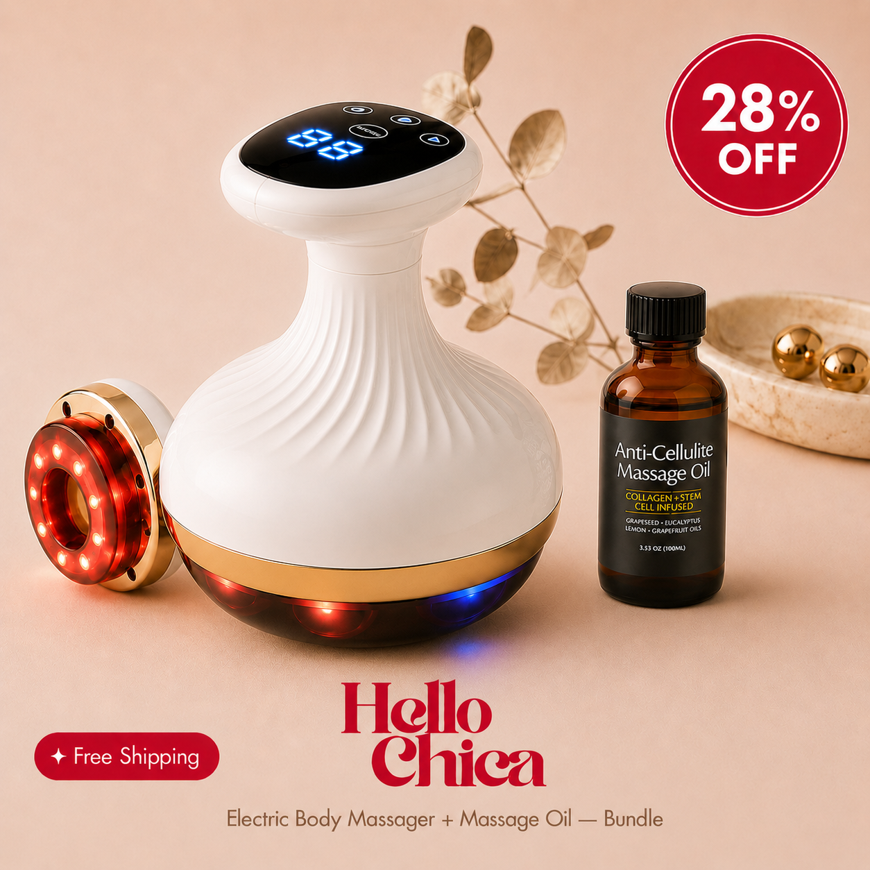 HelloChica Cellulite & Lymphatic Drainage Massager