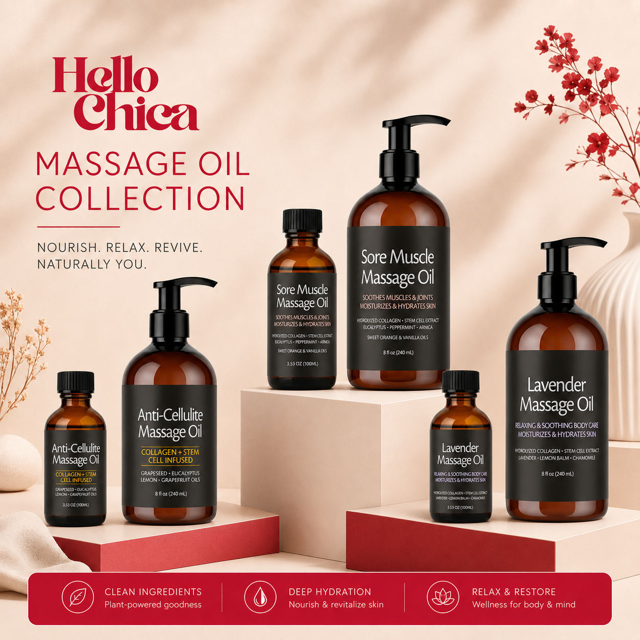HelloChica Massage Oils