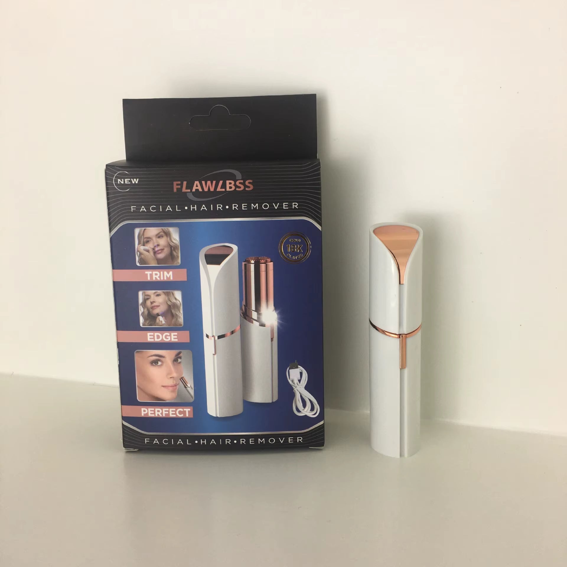 Eyebrow Razor,Facial Hair Removal for Women, (USB Rechargeable), 2 in 1 Eyebrow Trimmer and 100% Painless Hair Remover with Ligh