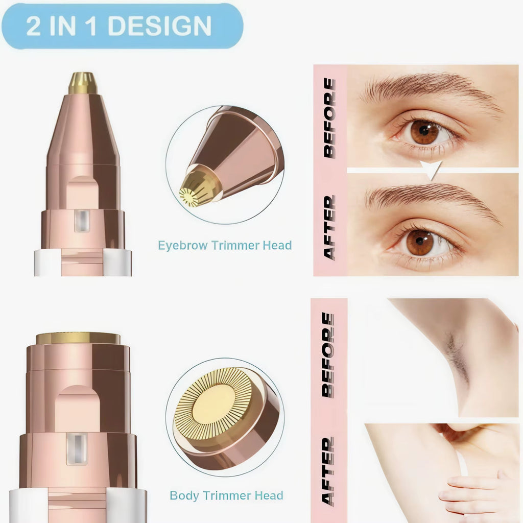 Eyebrow Razor,Facial Hair Removal for Women, (USB Rechargeable), 2 in 1 Eyebrow Trimmer and 100% Painless Hair Remover with Ligh